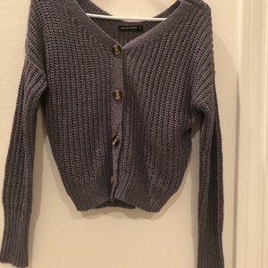 Crop button-down cardigan